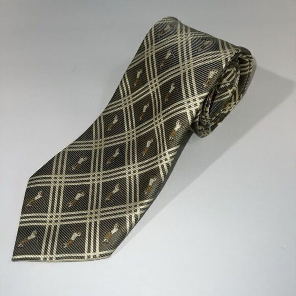 Tommy Bahama Off Island Mens Silk Tie Golfer Golfing Golf Gold